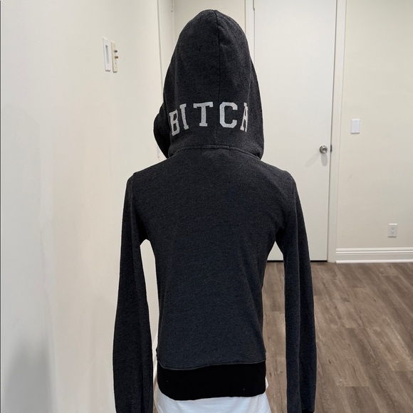 Wildfox Tops - WILDFOX charcoal grey zip hoodie